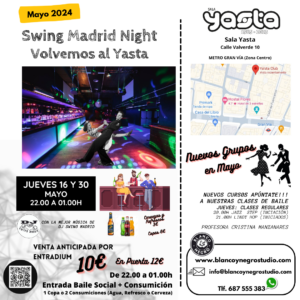 Clases de Baile y Eventos de Swing, Lindy Hop, Jazz Step, Rock & Roll y West Coast Swing en Madrid (Spain) Clases de Baile y Eventos de Swing, Lindy Hop, Jazz Step, Rock & Roll y West Coast Swing en Madrid (Spain)