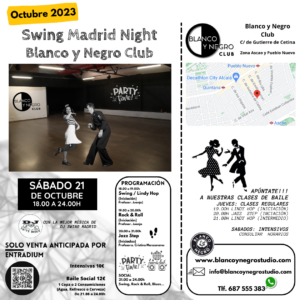 Clases de Baile y Eventos de Swing, Lindy hop, Jazz Step y Rock Roll en Madrid.