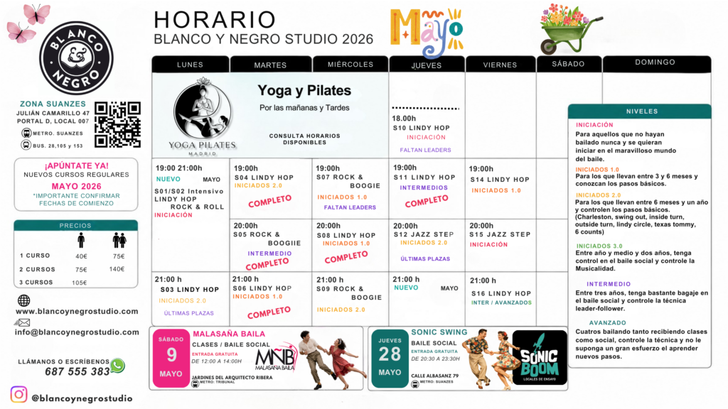Academias, Clases de Baile y Eventos de Swing, Lindy Hop, Jazz Step, Rock & Roll y West Coast Swing en Madrid (Spain)