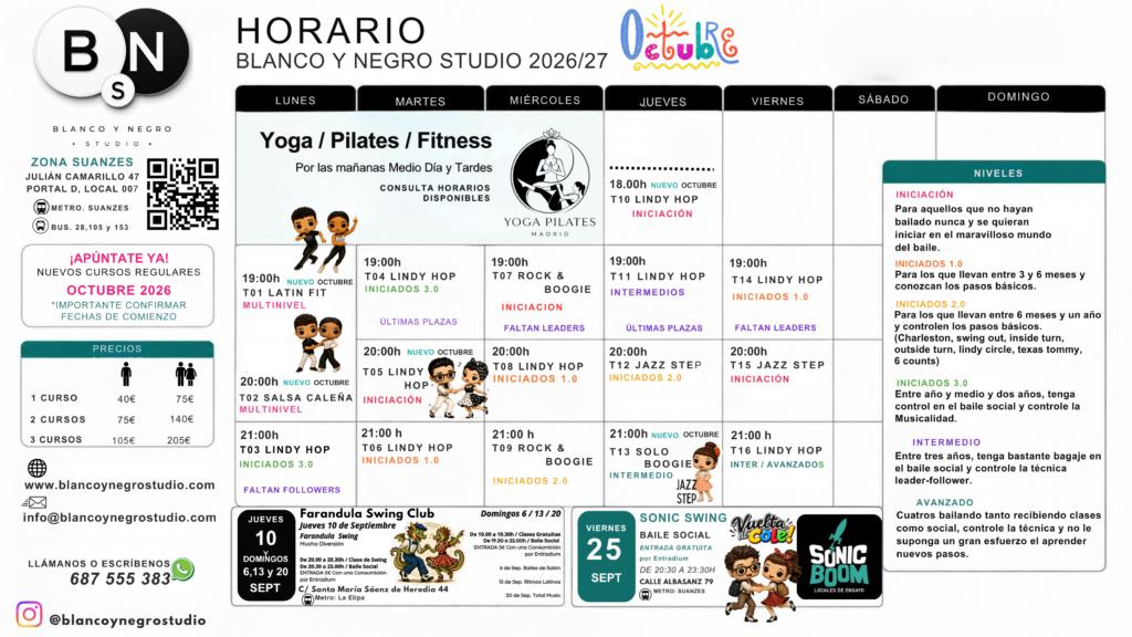 Academias, Clases de Baile, Eventos e Intensivos de Swing, Lindy Hop, Rock & Roll y Blues en Madrid (Spain)