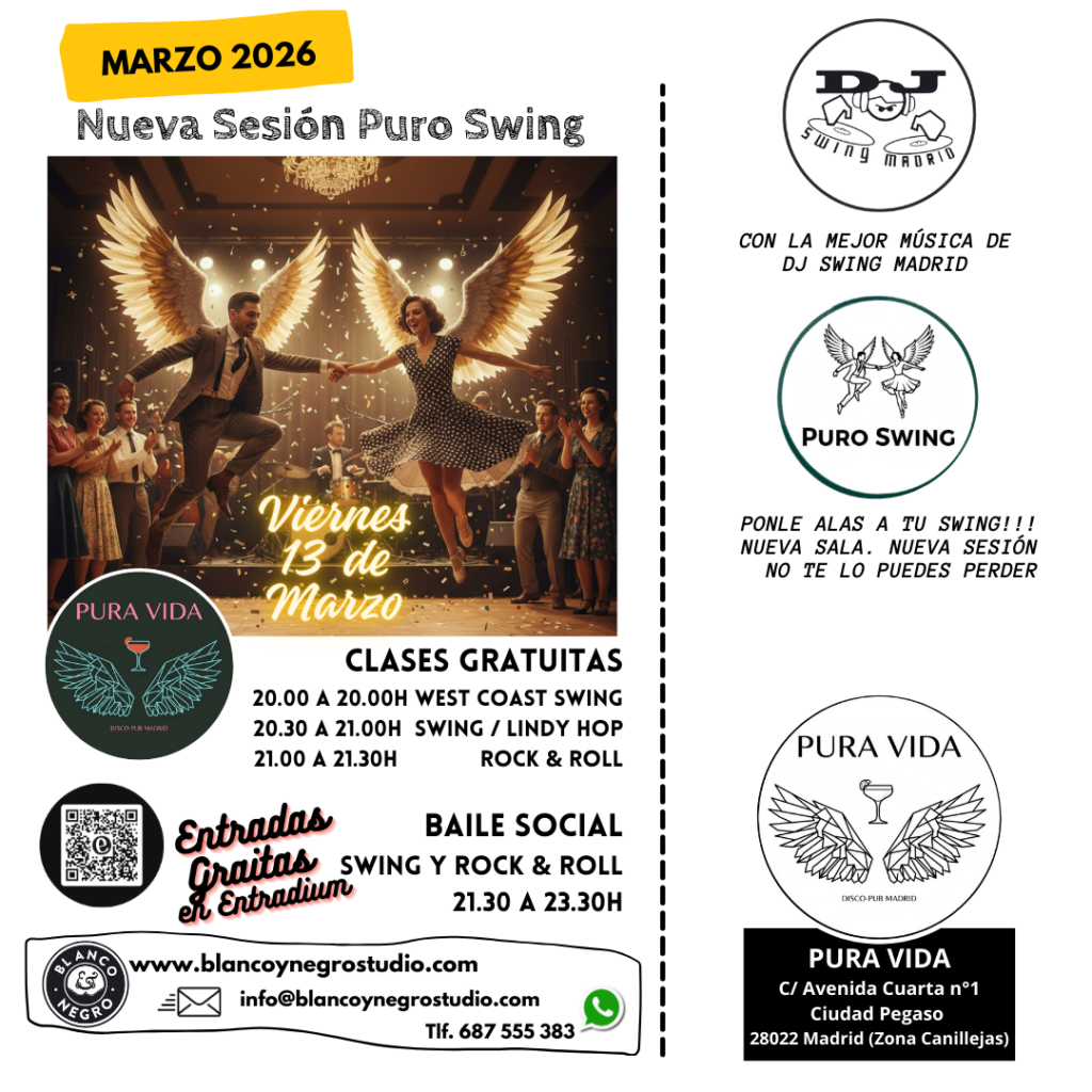 Academias, Clases de Baile y Eventos de Swing, Lindy Hop, Jazz Step, Rock & Roll y West Coast Swing en Madrid (Spain)
