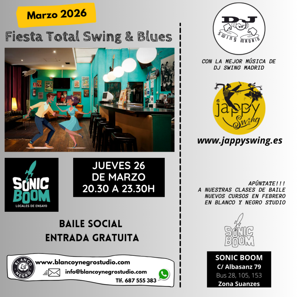 Academias, Clases de Baile y Eventos de Swing, Lindy Hop, Jazz Step, Rock & Roll y West Coast Swing en Madrid (Spain)