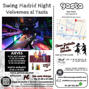 Clases de Baile y Eventos de Swing, Lindy Hop, Jazz Step, Rock & Roll y West Coast Swing en Madrid (Spain)