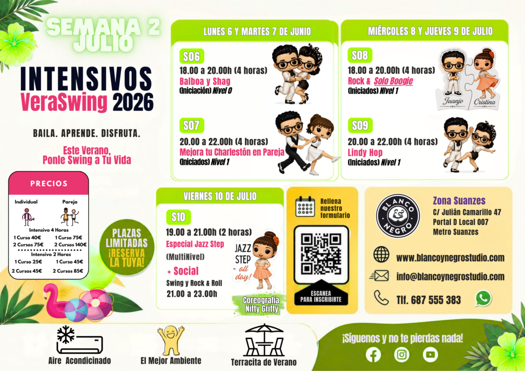 Academias, Clases de Baile y Eventos de Swing, Lindy Hop, Jazz Step, Rock & Roll Blues y West Coast Swing en Madrid (Spain)