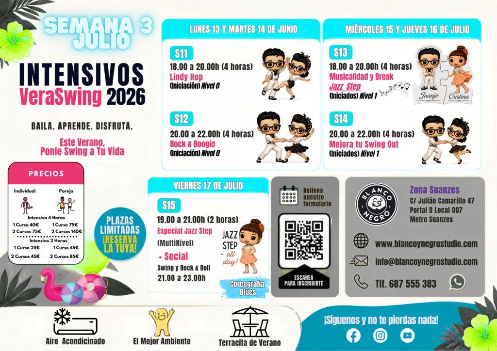 Academias, Clases de Baile y Eventos de Swing, Lindy Hop, Jazz Step, Rock & Roll Blues y West Coast Swing en Madrid (Spain)
