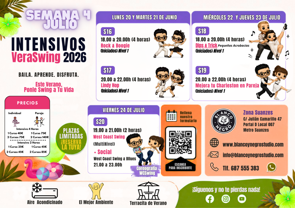 Academias, Clases de Baile y Eventos de Swing, Lindy Hop, Jazz Step, Rock & Roll Blues y West Coast Swing en Madrid (Spain)