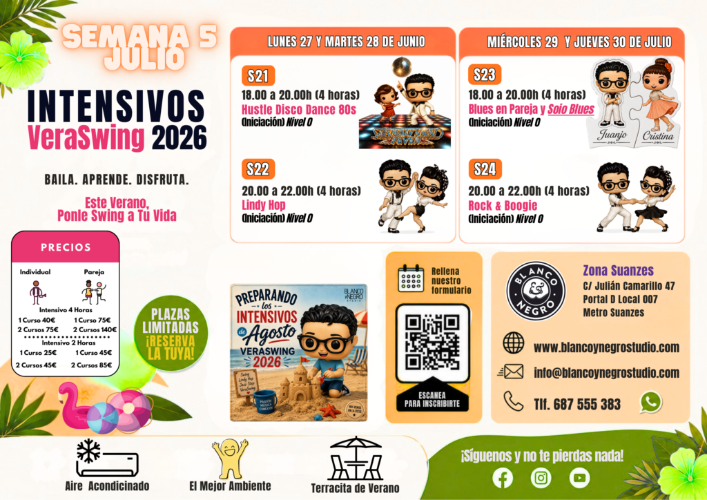 Academias, Clases de Baile y Eventos de Swing, Lindy Hop, Jazz Step, Rock & Roll Blues y West Coast Swing en Madrid (Spain)