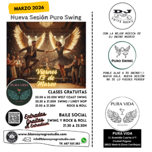 Puro Swing. Nueva Sesión. Clases + Baile Social. Entradas Gratuitas por Entradium @ Pura Vida Club