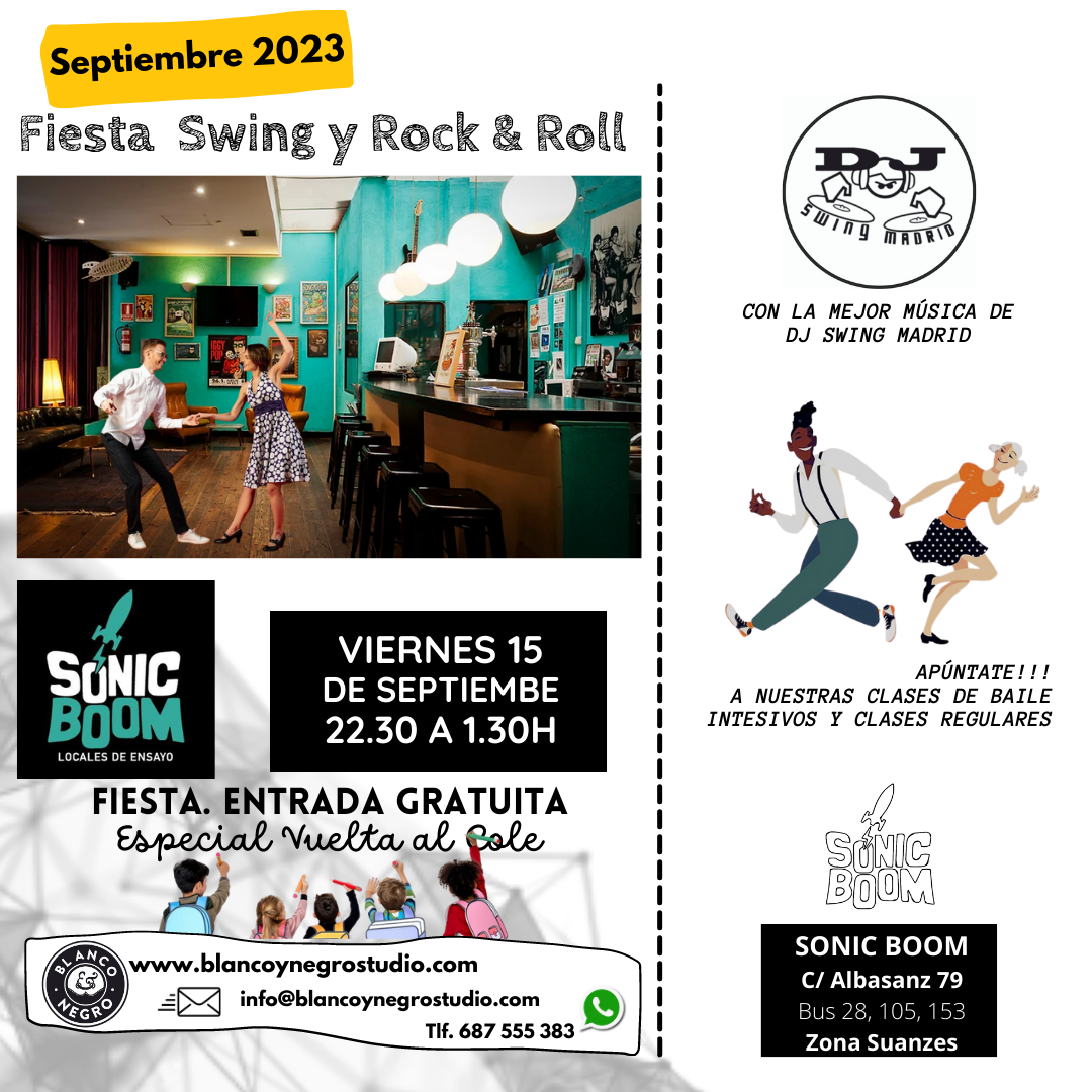 Clases y Eventos de Swing, Lindy Hop, Rock & Roll en Madrid. Intensivos de Septiembre.